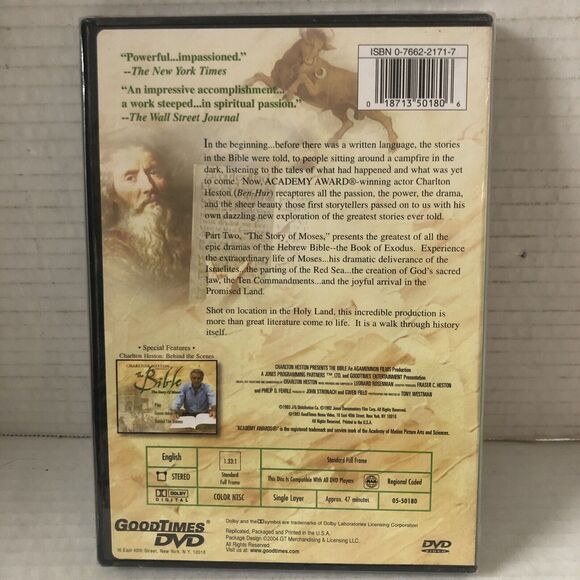 Charlton Heston the Bible the Story of M DVD - Picture 2 of 2